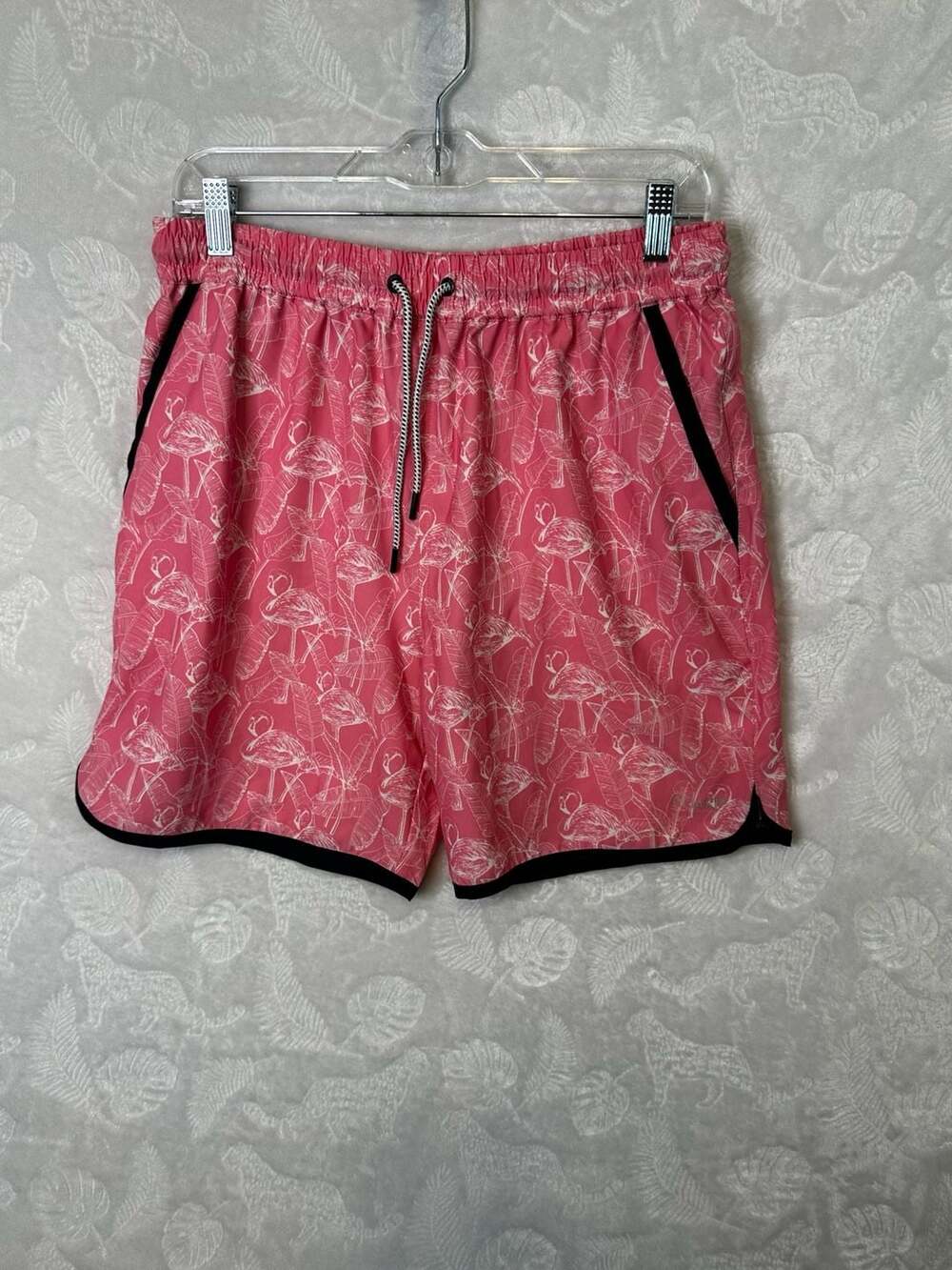 Coast Volley Shorts Men's Size Large Pink Flamingo Print